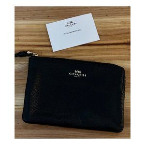 Black Pebble Leather Coach Wallet Wristlet No. K2048 F58032